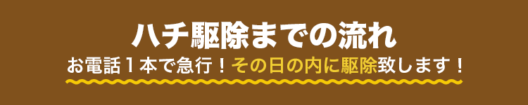 ハチ駆除までの流れ